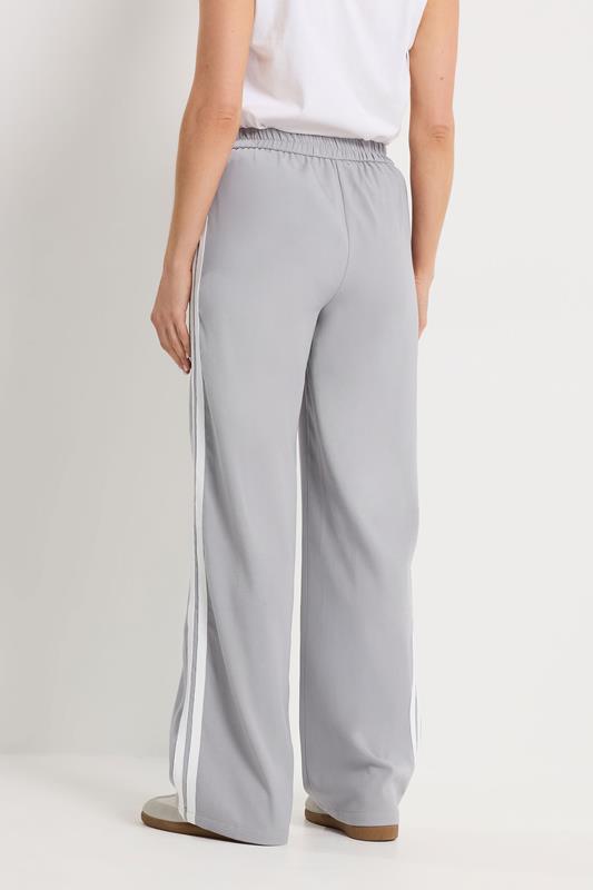 LTS Tall Women's Light Grey Side Stripe Wide Leg Trousers | Long Tall Sally 3