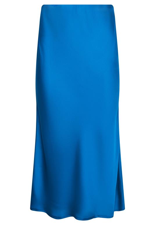 PixieGirl Petite Women's Cobalt Blue Satin Midaxi Skirt | PixieGirl 7