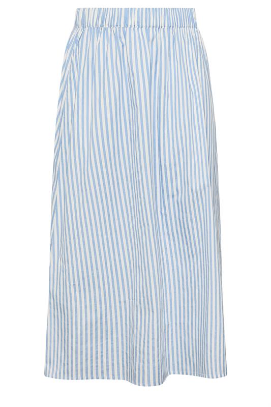 YOURS Plus Size Blue Stripe Poplin Skirt | Yours Clothing 5