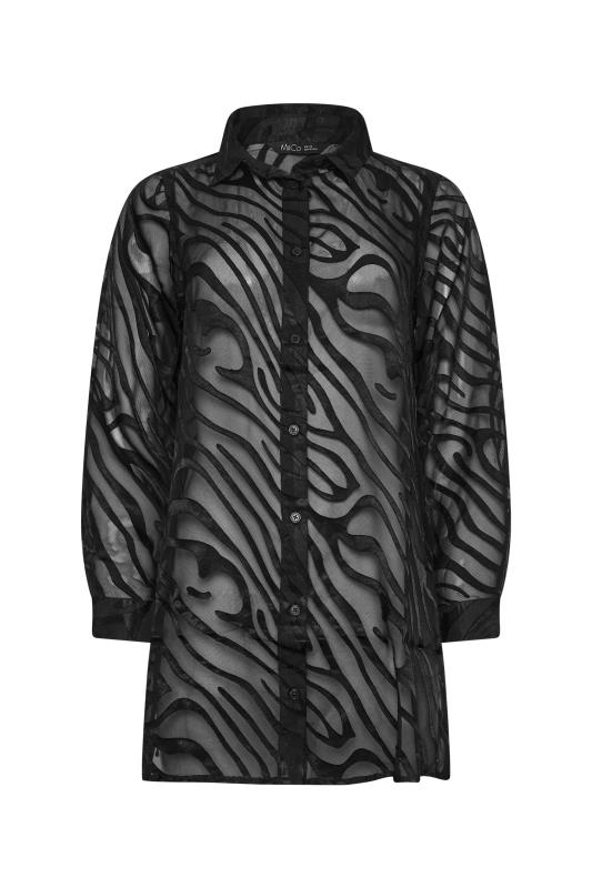 M&Co Black Zebra Print Long Sleeve Mesh Shirt | M&Co 6