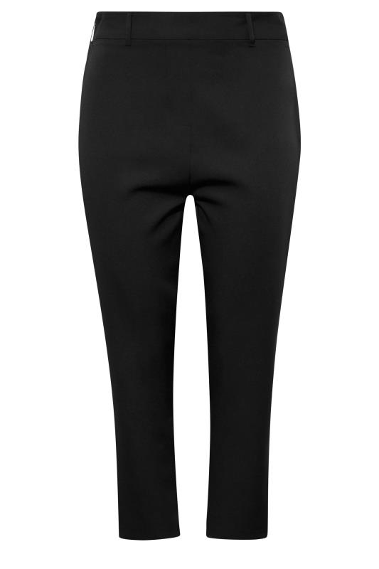 Plus Size Black High Waisted Stretch Tapered Trousers | Yours Clothing 4