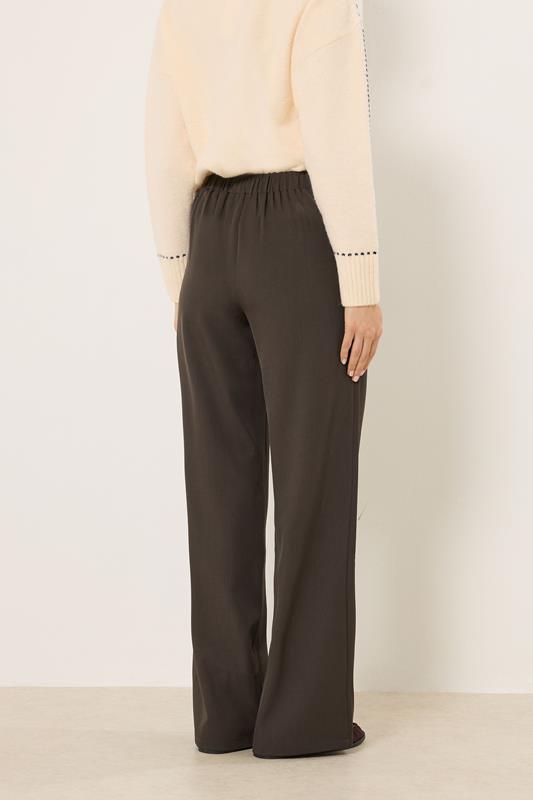 LTS Tall Women's Chocolate Brown Buckle Wide Leg Trousers | Long Tall Sally 2