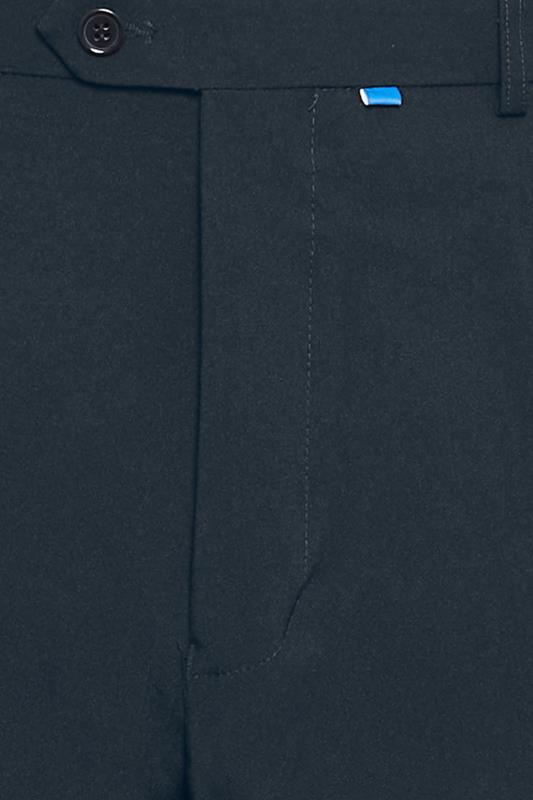 D555 Big & Tall Navy Blue Side Adjustable Waist Trousers | BadRhino 2