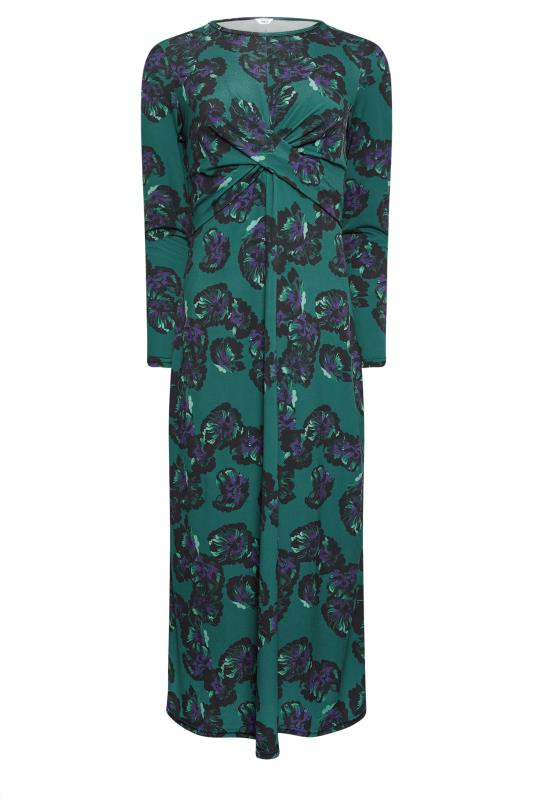 M&Co Dark Green Floral Twist Midaxi Dress | M&Co  6