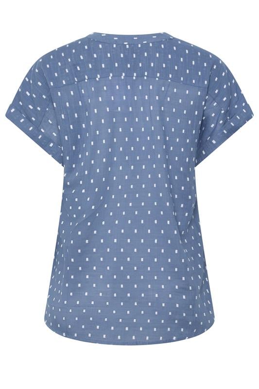 M&Co Women's Denim Blue Dobby Shirt | M&Co 6