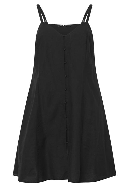 YOURS Plus Size Black Linen Swing Dress | Yours Clothing 5