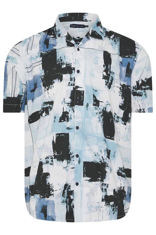 BadRhino Big & Tall Black & Blue Distressed Peached Short Sleeve Shirt | BadRhino 5