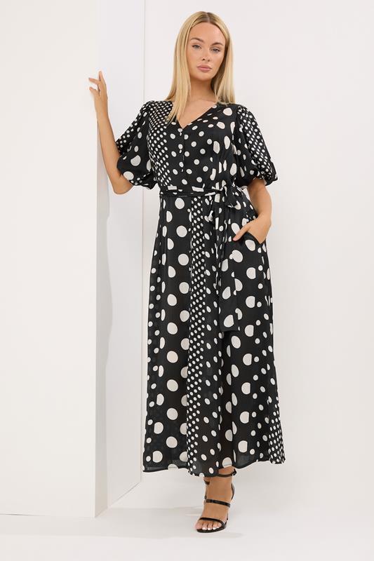  STAR Black Polka Dot Shirt Dress