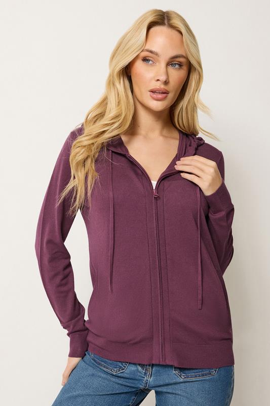  M&Co Berry Purple Zip Up Hoodie