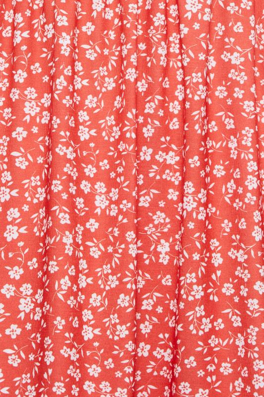 PixieGirl Red Ditsy Floral Print Midi Dress | PixieGirl 5