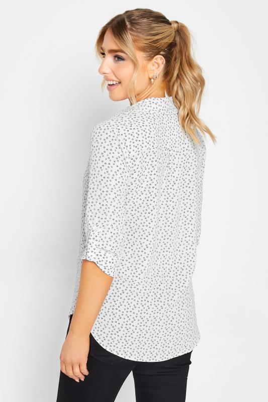M&Co White Spot Print Tab Sleeve Shirt | M&Co 3