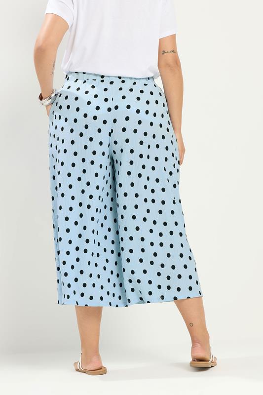 YOURS Plus Size Light Blue Polka Dot Culottes | Yours Clothing 2