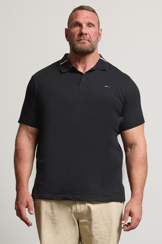  BadRhino Big & Tall Black Jacquard Polo Shirt