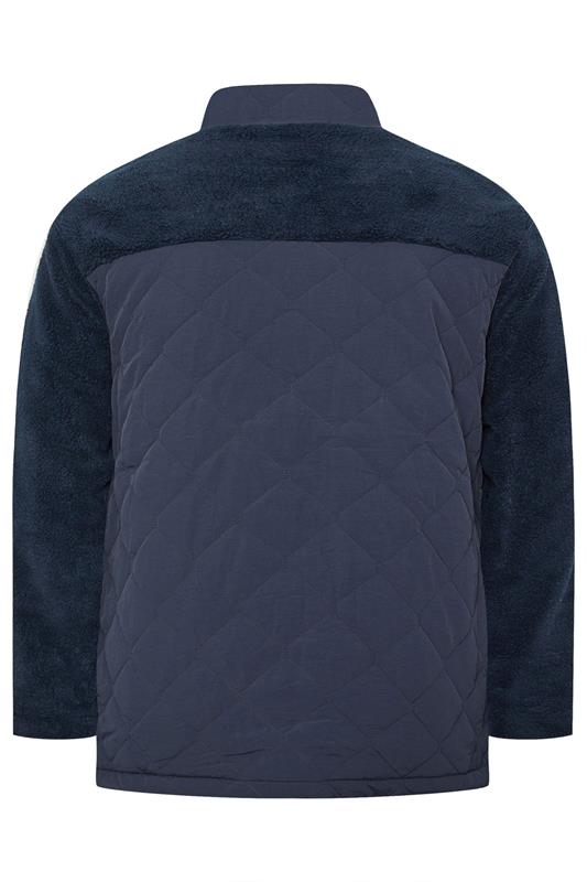 D555 Big & Tall Navy Blue Quilted Sherpa Fleece | BadRhino 4