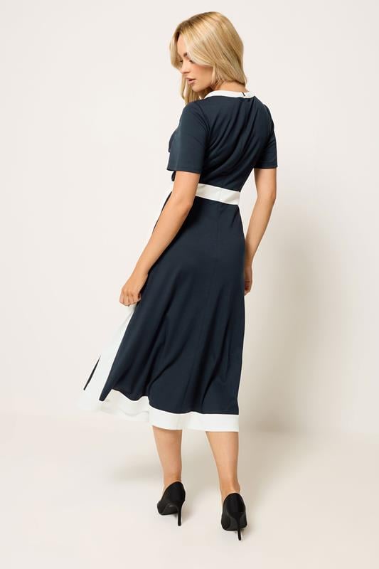 M&Co Navy Blue Colourblock Dress And Jacket Set | M&Co 4