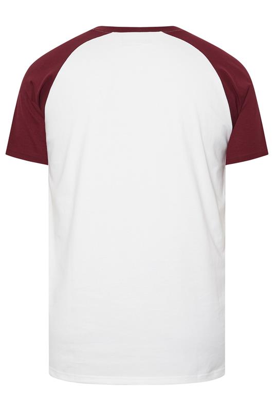 BadRhino Big & Tall Red & White Extra Long Raglan Football T-Shirt | BadRhino 6
