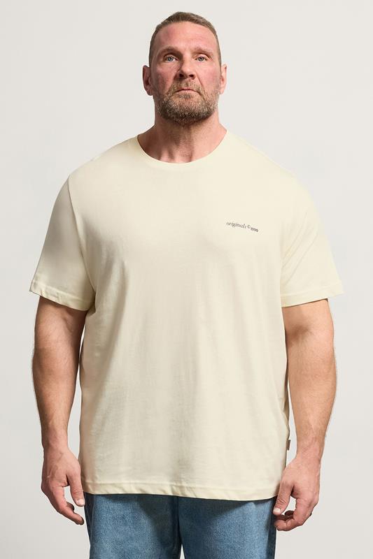JACK & JONES Big & Tall Antique White Back Graphic Tee | BadRhino 1