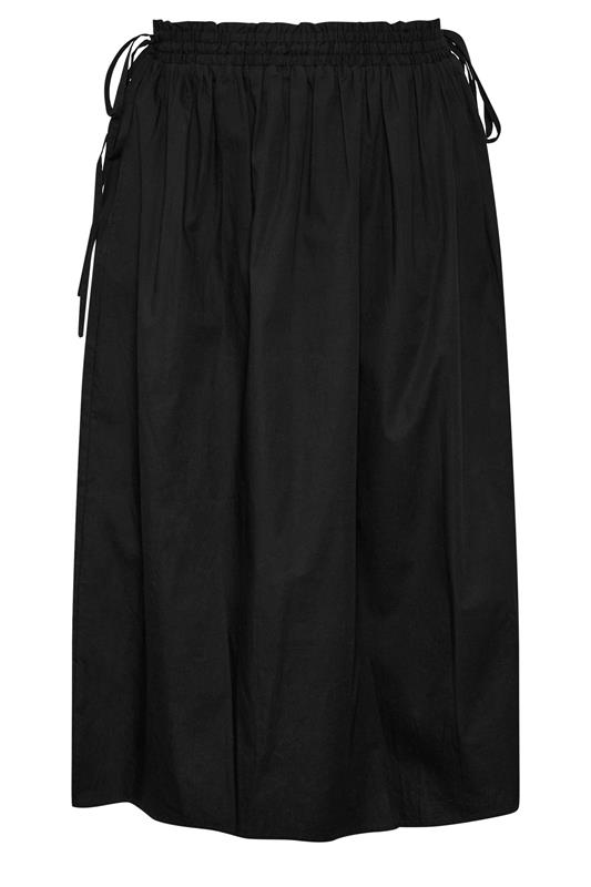 YOURS Plus Size Black Poplin Midi Skirt | Yours Clothing 5