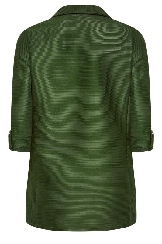 M&Co Khaki Green Textured Blazer | M&Co 7