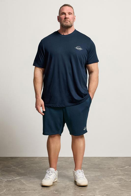  JACK & JONES Big & Tall Navy Blue T-Shirt & Shorts Set