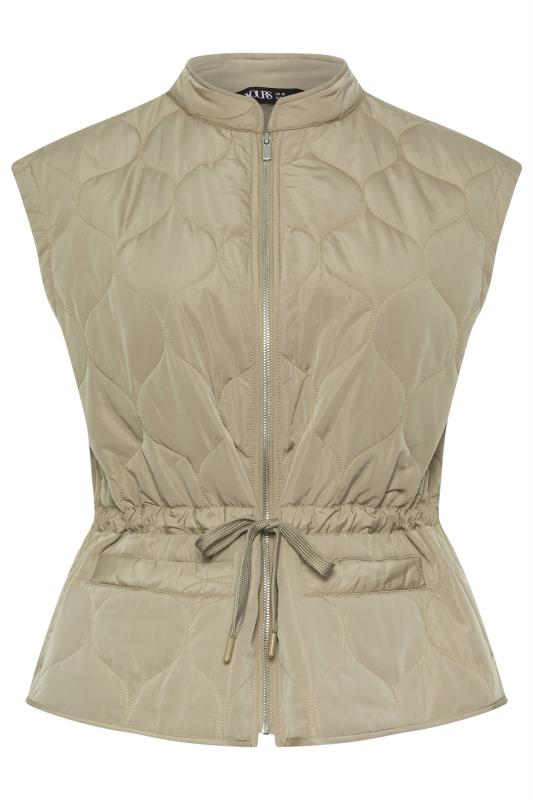YOURS Plus Size Beige Brown Cropped Boxy Gilet | Yours Clothing 6