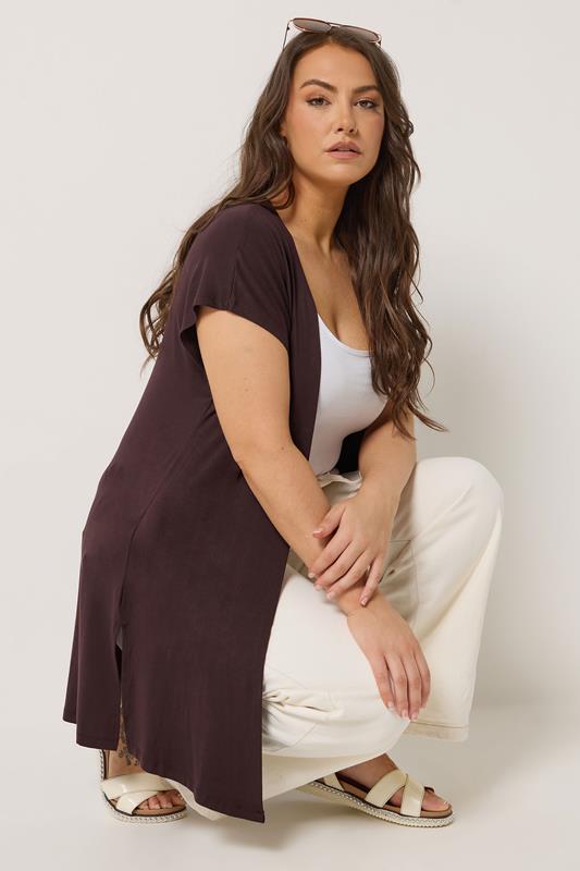 YOURS Curve Chocolate Brown Kimono