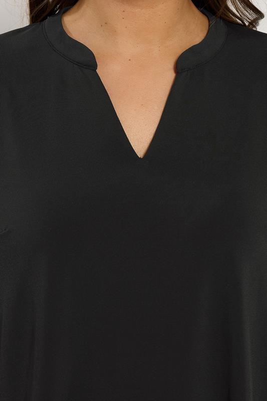 EVANS Plus Size Black Chiffon Hem Blouse | Evans 4