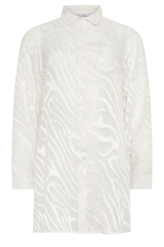 M&Co White Zebra Print Long Sleeve Mesh Shirt | M&Co 5