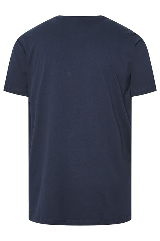 FIRETRAP Big & Tall Navy Blue Logo Print T-Shirt | BadRhino 4
