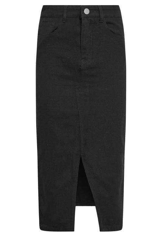 PixieGirl Black Denim Split Midi Skirt | PixieGirl  6