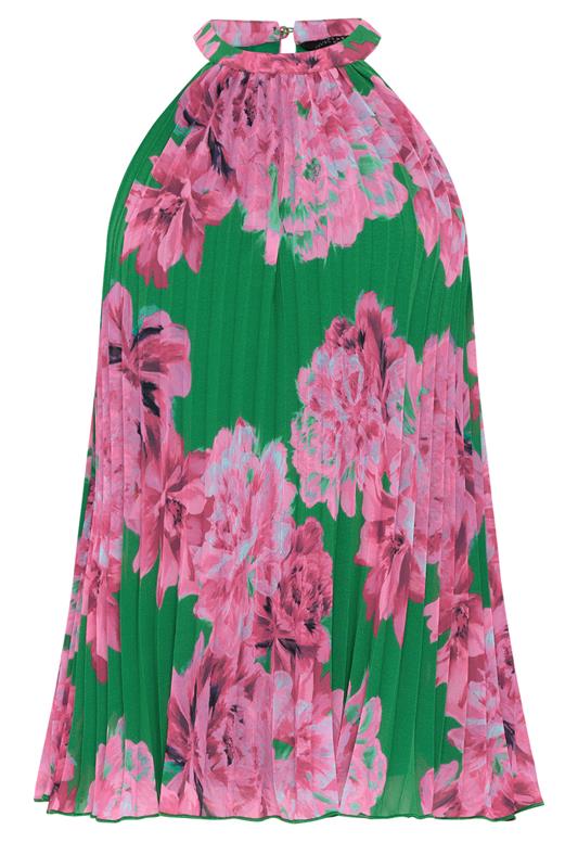 STAR Green Floral Pleated Halterneck Top | StarByJM 5