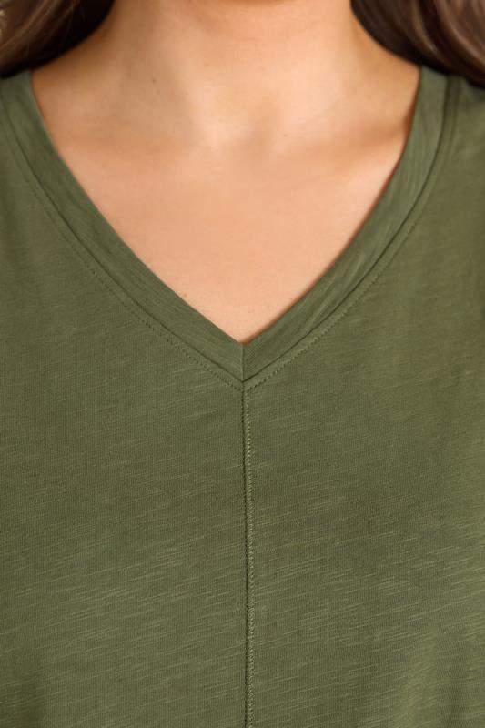 EVANS Plus Size Khaki Green Premium Cotton Vest Top | Evans 5