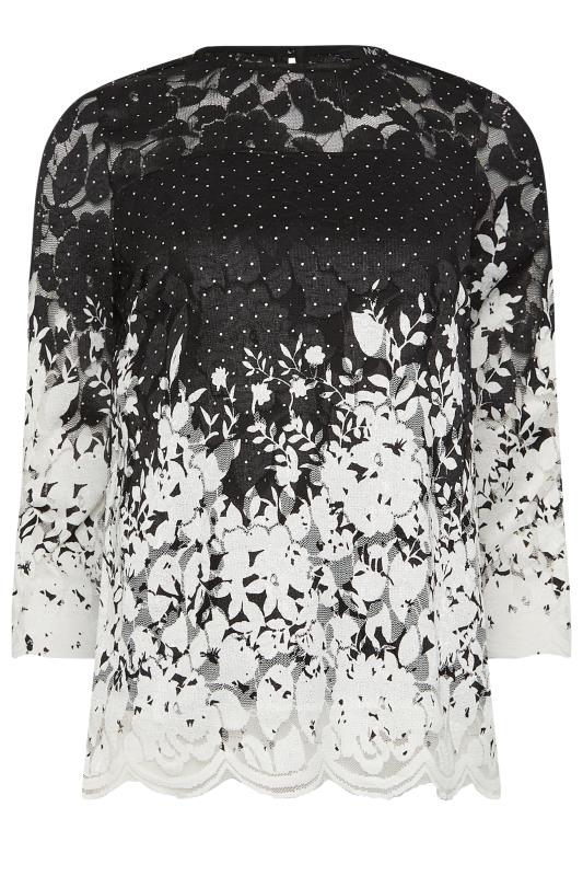 M&Co Black & White Floral Lace Blouse | M&Co 6