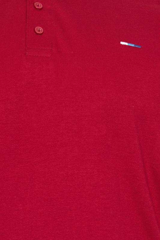 BadRhino Big & Tall Red Contrast Tipped Detail Polo Shirt | BadRhino 5