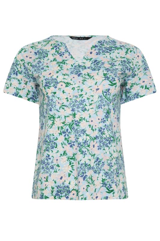 M&Co Petite Floral Print Notch Neck T-Shirt | M&Co 5
