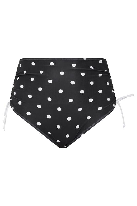 YOURS Plus Size Black Super High Waisted Polka Dot Bikini Briefs | Yours Clothing 5