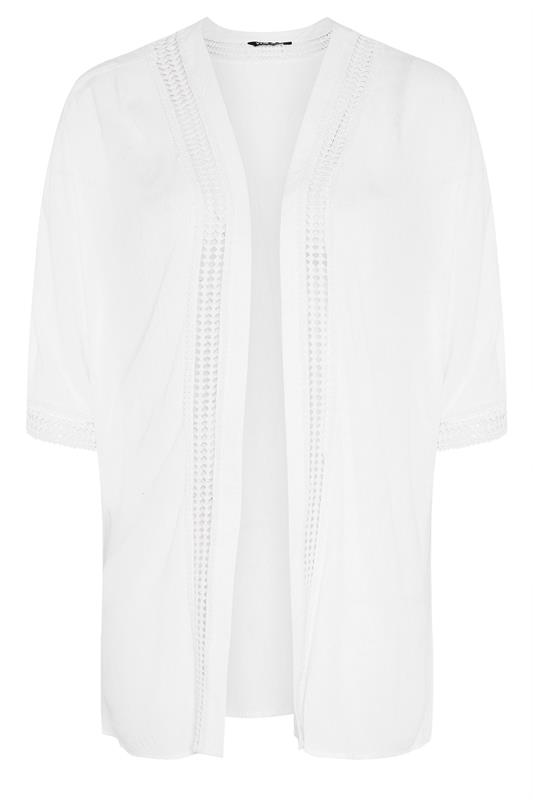 YOURS Plus Size White Crinkle Beach Kimono | Yours Clothing 7