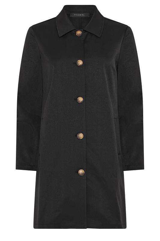 PixieGirl Petite Women's Black Midi Car Coat | PixieGirl 5