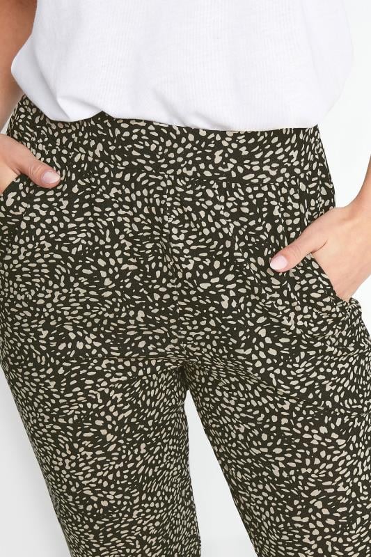 M&Co Petite Natural & Black Spot Print Harem Trousers | M&Co 4