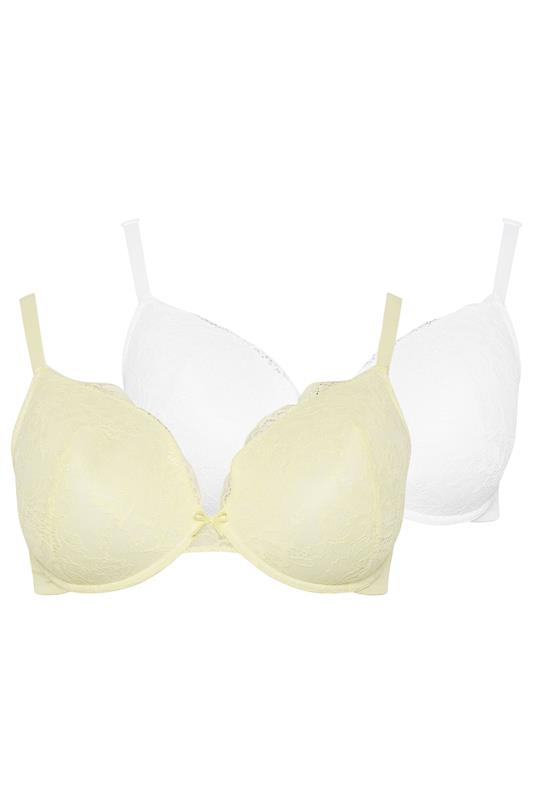 YOURSET 2 PACK Plus Size Yellow Lace T-Shirt Bras | Yours Clothing 8