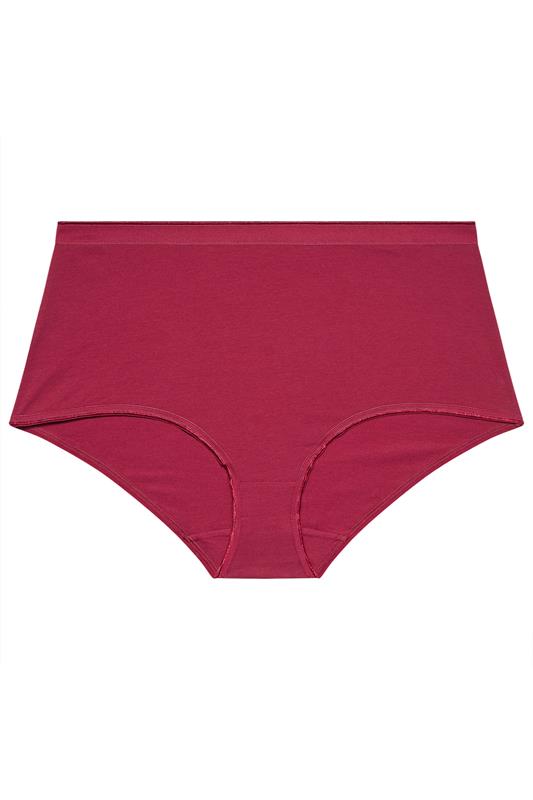 YOURSET 5 PACK Plus Size Burgundy Red Floral Full Briefs | Yours Clothing 7
