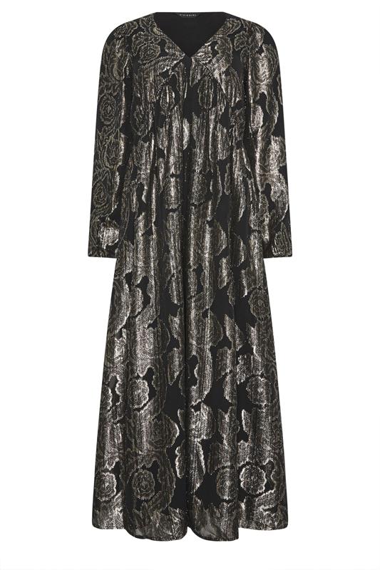 PixieGirl Petite Women's Black Jacquard Floral Smock Dress | PixieGirl 6