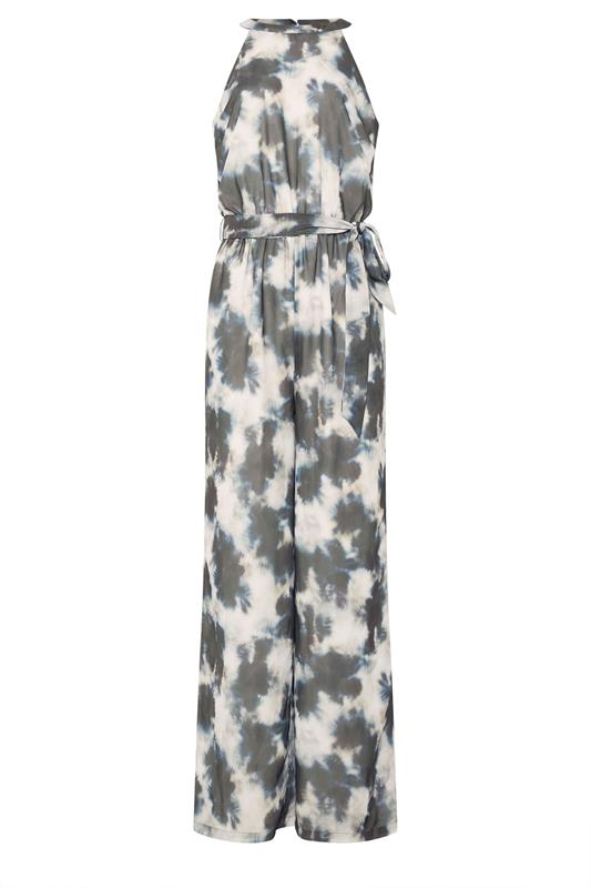 LTS Tall Women's Navy Blue Tie Dye Halterneck Jumpsuit | Long Tall Sally 6