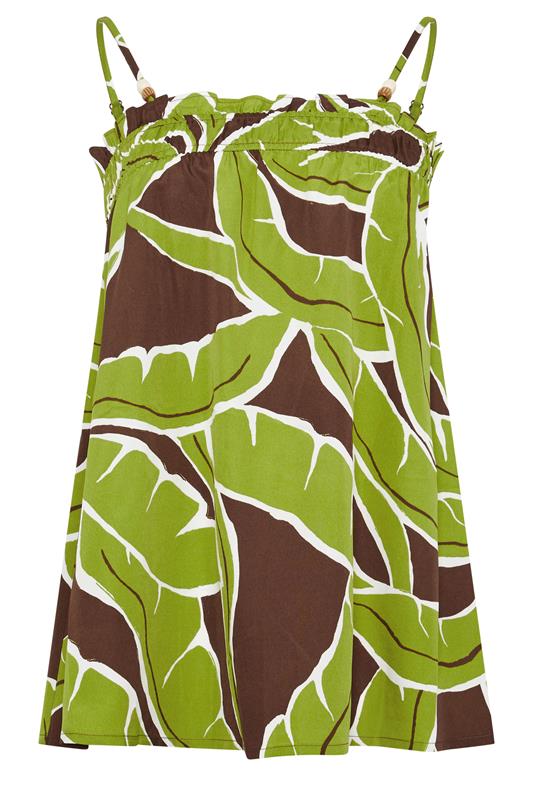 LTS Tall Women's Green Palm Print Beaded Cami Top | Long Tall Sally 5