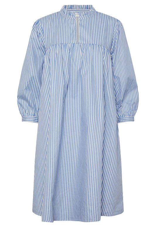 PixieGirl Petite Women's Blue Stripe Smock Cotton Dress | PixieGirl 6