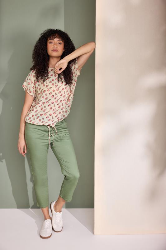 M&Co Khaki Green Cropped Jeans | M&Co 1