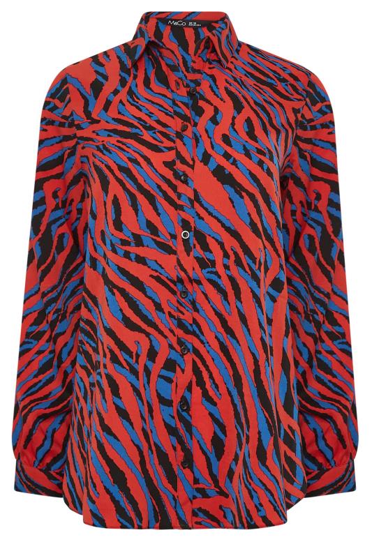 M&Co Red Zebra Print Long Sleeve Shirt | M&Co 6
