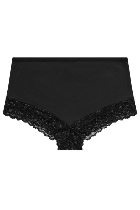 YOURSET 3 PACK Plus Size Black Lace Trim Briefs | Yours Clothing  7