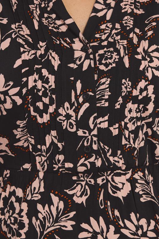 EVANS Plus Size Black Floral Pintuck Modal Dress | Evans 4