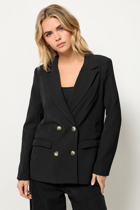 PixieGirl Petite Women's Black Tailored Double Breasted Blazer | PixieGirl 1
